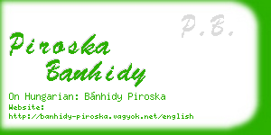 piroska banhidy business card